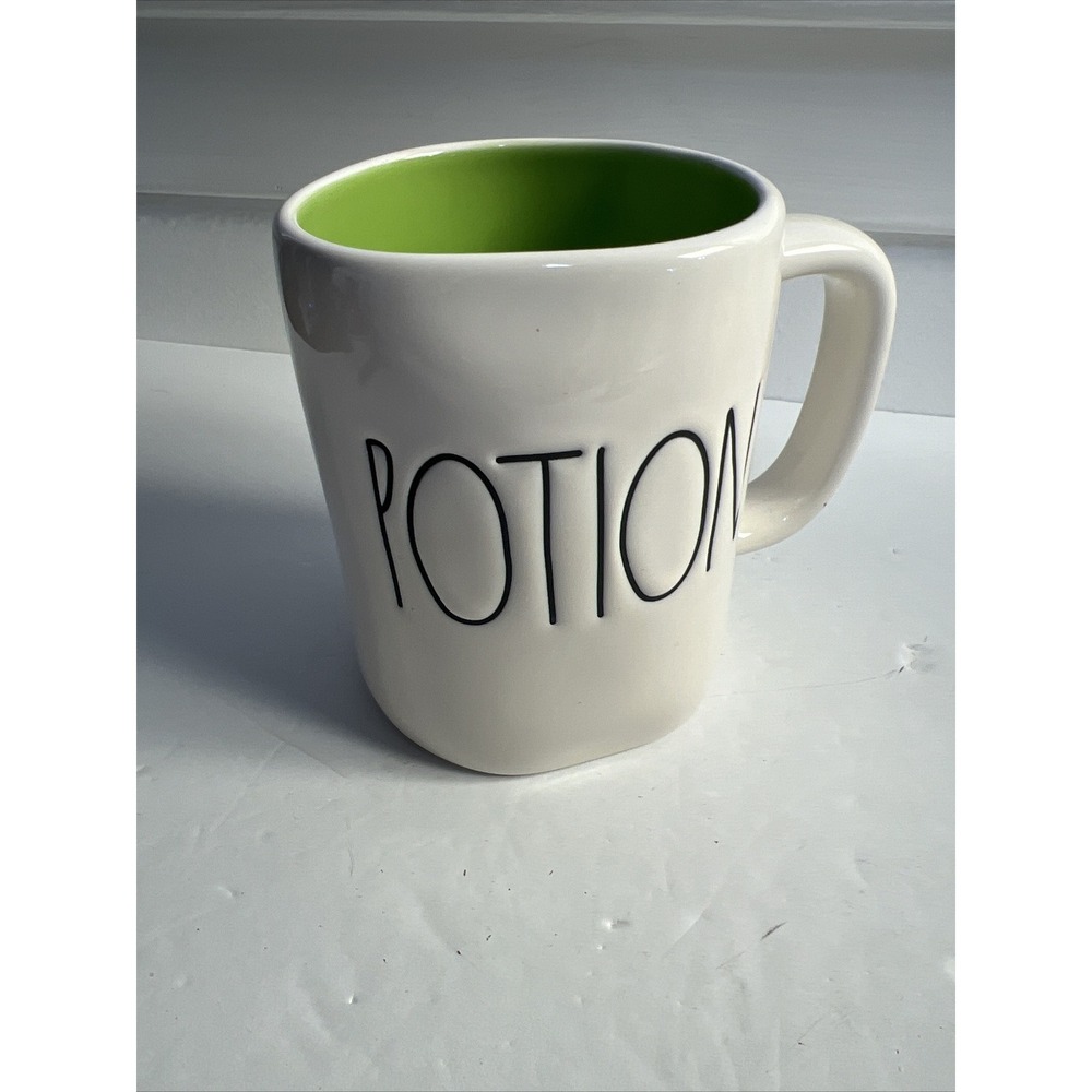 RAE DUNN by Magenta Halloween Mug POTION white LL with green interior